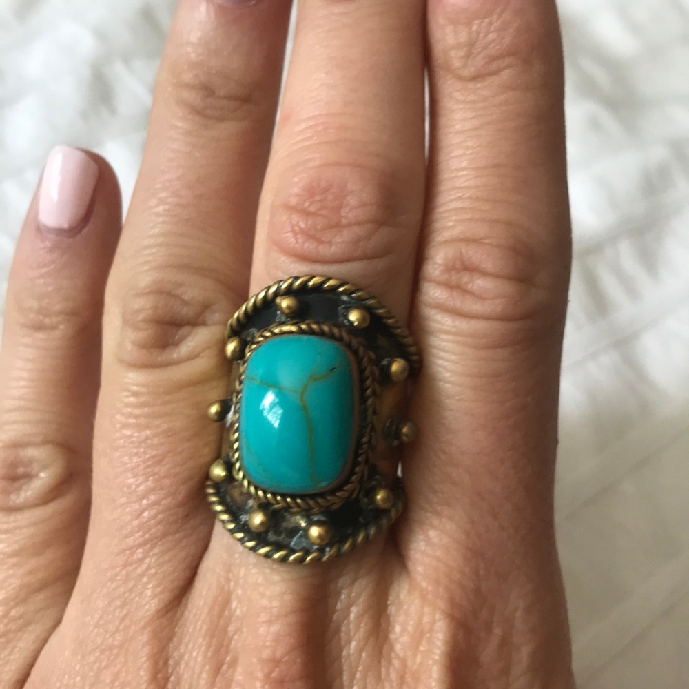 Turquoise gold ring